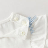 Dave&Bella Summer Toddler Girls Stylish White Sleeveless Cute Embroidery Top Shorts Sets