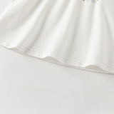 Dave&Bella Summer Toddler Girls Stylish White Sleeveless Cute Embroidery Top Shorts Sets
