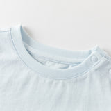 Dave&Bella Summer Toddler Girls Blue Cute Print Cotton Soft Breathable Design T-Shirts