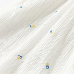 Dave&Bella Summer Toddler Girls Cute Beige Flutter Sleeve Top Jean Shorts Outfit Sets