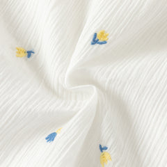 Dave&Bella Summer Toddler Girls Cute Beige Flutter Sleeve Top Jean Shorts Outfit Sets