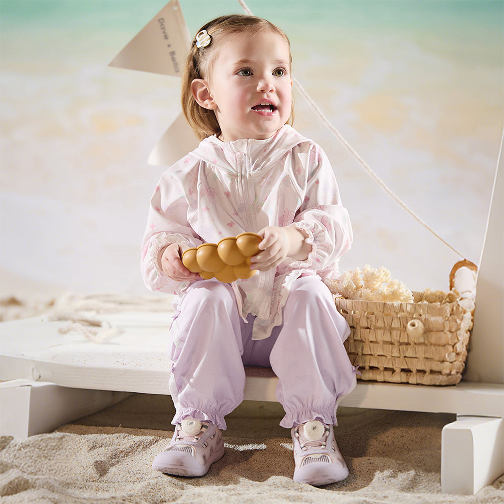Dave&Bella Toddler Girls Summer Pink/Beige Print Outdoor Comfortable Sunscreen Jackets