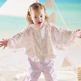Dave&Bella Toddler Girls Summer Pink/Beige Print Outdoor Comfortable Sunscreen Jackets