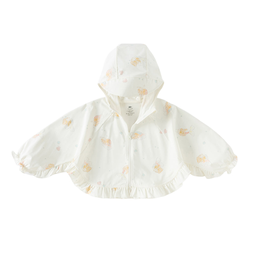 Dave&Bella Toddler Girls Summer Pink/Beige Print Outdoor Comfortable Sunscreen Jackets
