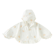 Dave&Bella Toddler Girls Summer Pink/Beige Print Outdoor Comfortable Sunscreen Jackets