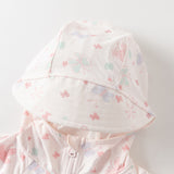 Dave&Bella Toddler Girls Summer Pink/Beige Print Outdoor Comfortable Sunscreen Jackets