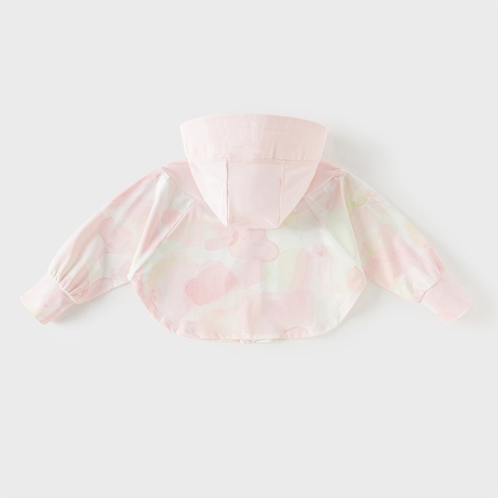 Dave&Bella Toddler Girls Sweet Pink Print Outwear Long Sleeve Summer Screen Jackets