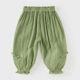 Dave&Bella Summer Toddler Girls Pink/Green Lightweight Comfortable Mosquito Proof Pants