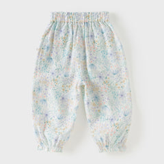 Dave&Bella Toddler Girls Summer Casual Floral Print Lightweight Loose Mosquito Proof Pants