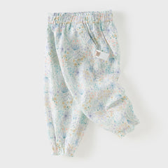 Dave&Bella Toddler Girls Summer Casual Floral Print Lightweight Loose Mosquito Proof Pants