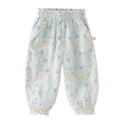 Dave&Bella Toddler Girls Summer Casual Floral Print Lightweight Loose Mosquito Proof Pants