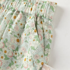 Dave&Bella Toddler Girls Summer Casual Floral Print Lightweight Loose Mosquito Proof Pants