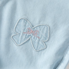 Dave&Bella Toddler Girls Summer Light Blue Bow Loose Comfortable Jogger Jeans