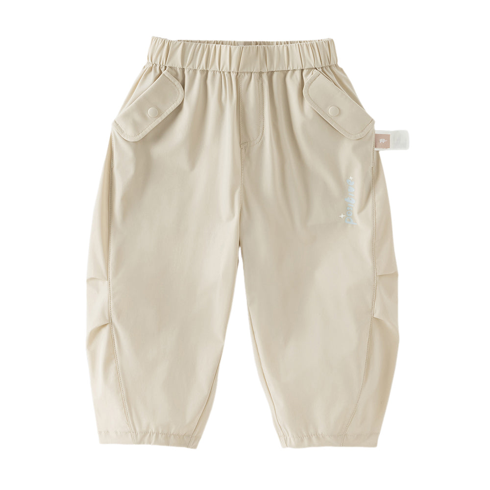 Dave&Bella Toddler Girls Summer Purple/Khaki Versatile Adjustable-waist Fashion Pants