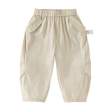 Dave&Bella Toddler Girls Summer Purple/Khaki Versatile Adjustable-waist Fashion Pants