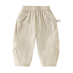 Dave&Bella Toddler Girls Summer Purple/Khaki Versatile Adjustable-waist Fashion Pants