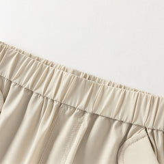 Dave&Bella Toddler Girls Summer Purple/Khaki Versatile Adjustable-waist Fashion Pants