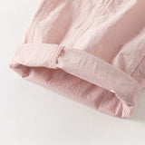 Dave&Bella Kids Girls Summer Comfortable Pink/Light Grey Wide Straight-leg Pants