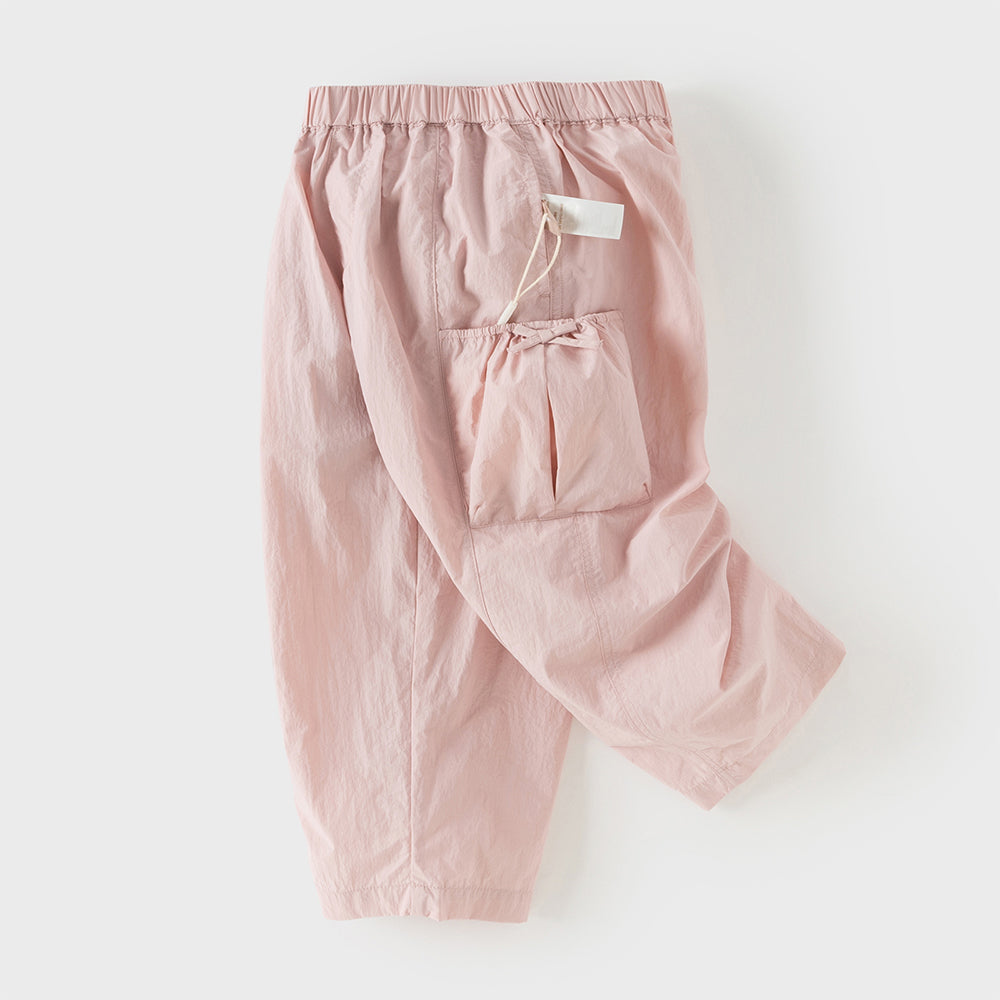 Dave&Bella Kids Girls Summer Comfortable Pink/Light Grey Wide Straight-leg Pants