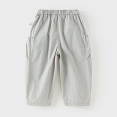 Dave&Bella Kids Girls Summer Comfortable Pink/Light Grey Wide Straight-leg Pants