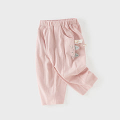 Dave&Bella Summer Toddler Girls/Boys Blue/Pink Cute Animal-style Lightweight Casual Pants