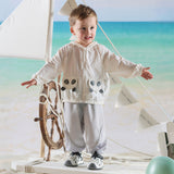 Dave&Bella Toddler Boys/Girls Summer Panda/Rabbit Lightweight Hooded Sunscreen Jacket