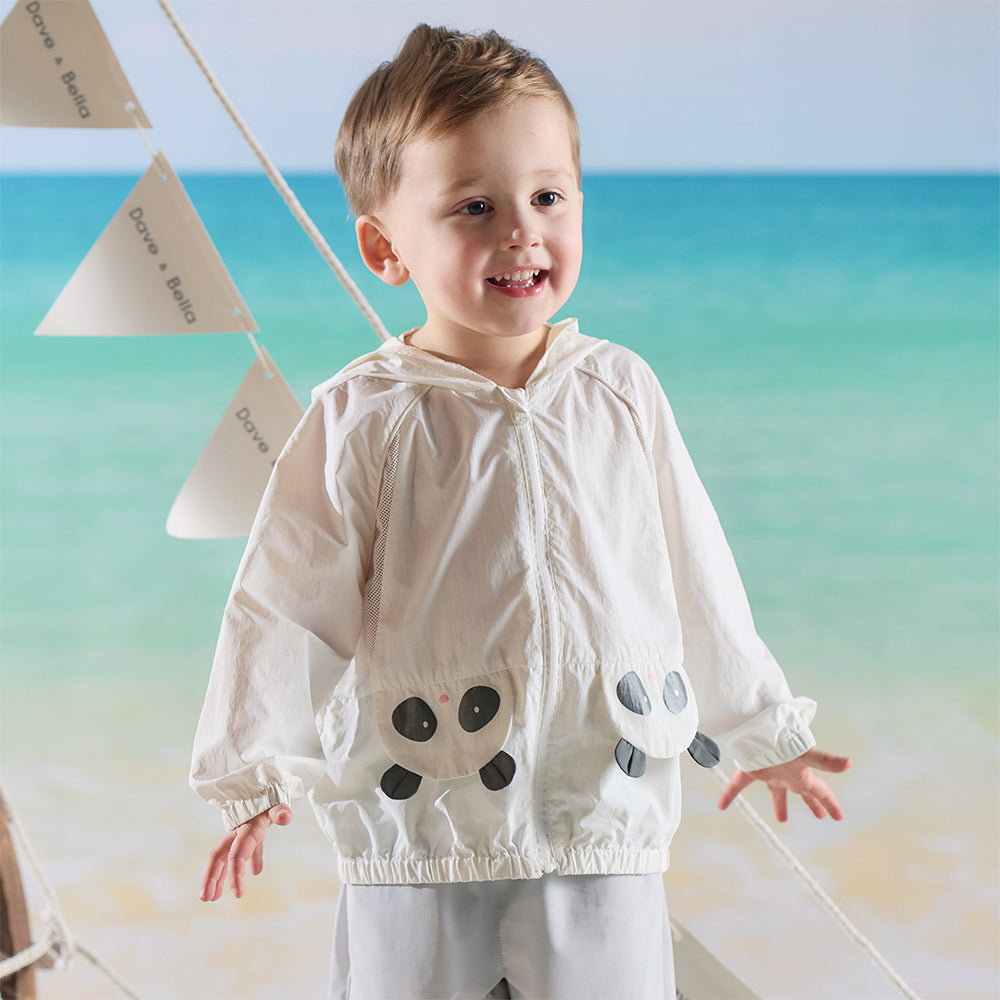 Dave&Bella Toddler Boys/Girls Summer Panda/Rabbit Lightweight Hooded Sunscreen Jacket