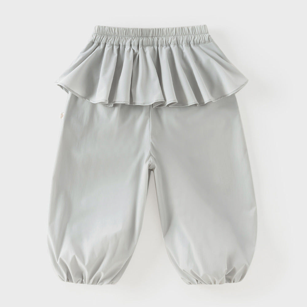 Dave&Bella Summer Toddler Girls Grey Fake-two-piece Design Fashion Pants