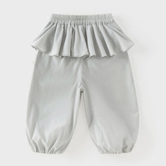 Dave&Bella Summer Toddler Girls Grey Fake-two-piece Design Fashion Pants