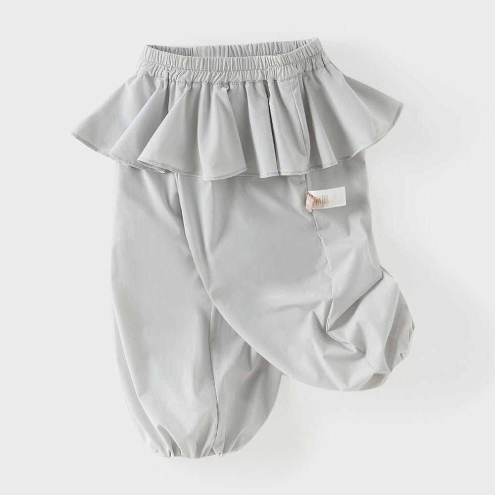 Dave&Bella Summer Toddler Girls Grey Fake-two-piece Design Fashion Pants
