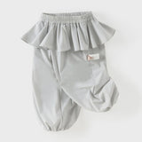 Dave&Bella Summer Toddler Girls Grey Fake-two-piece Design Fashion Pants