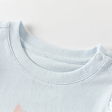 Dave&Bella Summer Toddler Girls Flutter Sleeve Breathable Cotton Comfortable T-shirts
