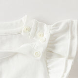 Dave&Bella Summer Toddler Girls Flutter Sleeve Breathable Cotton Comfortable T-shirts