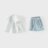 Dave&Bella Summer Toddler Girls Butterfly Print Casual Comfortable Design Top Shorts Sets