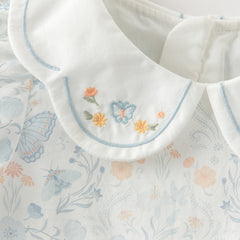 Dave&Bella Summer Toddler Girls Breathable Cotton Floral Print White A-line Party Dress