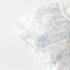 Dave&Bella Summer Toddler Girls Breathable Cotton Floral Print White A-line Party Dress