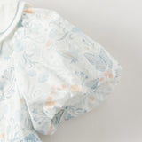 Dave&Bella Summer Toddler Girls Breathable Cotton Floral Print White A-line Party Dress