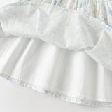 Dave&Bella Summer Toddler Girls Breathable Cotton Floral Print White A-line Party Dress