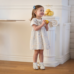 Dave&Bella Summer Toddler Girls Breathable Cotton Floral Print White A-line Party Dress