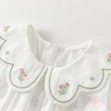 Dave&Bella Toddler Girls Summer Adorable Floral Print Soft Cotton A-line Bubble Dress