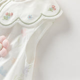 Dave&Bella Toddler Girls Summer Adorable Floral Print Soft Cotton A-line Bubble Dress