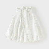 Dave&Bella Toddler Girls Summer Adorable Floral Print Soft Cotton A-line Bubble Dress