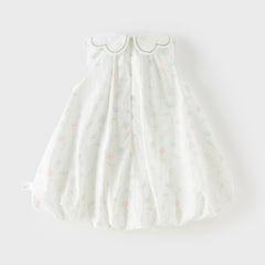 Dave&Bella Toddler Girls Summer Adorable Floral Print Soft Cotton A-line Bubble Dress