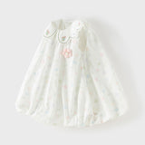 Dave&Bella Toddler Girls Summer Adorable Floral Print Soft Cotton A-line Bubble Dress