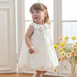 Dave&Bella Toddler Girls Summer Adorable Floral Print Soft Cotton A-line Bubble Dress