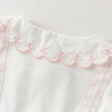 Dave&Bella Summer Baby Girls Pink White Striped Casual Comfortable Lightweight Romper