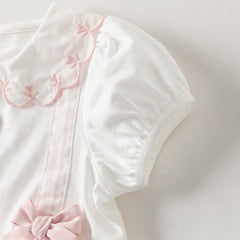 Dave&Bella Summer Baby Girls Pink White Striped Casual Comfortable Lightweight Romper