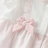 Dave&Bella Summer Baby Girls Pink White Striped Casual Comfortable Lightweight Romper