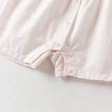 Dave&Bella Summer Baby Girls Pink White Striped Casual Comfortable Lightweight Romper