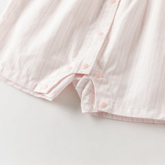 Dave&Bella Summer Baby Girls Pink White Striped Casual Comfortable Lightweight Romper